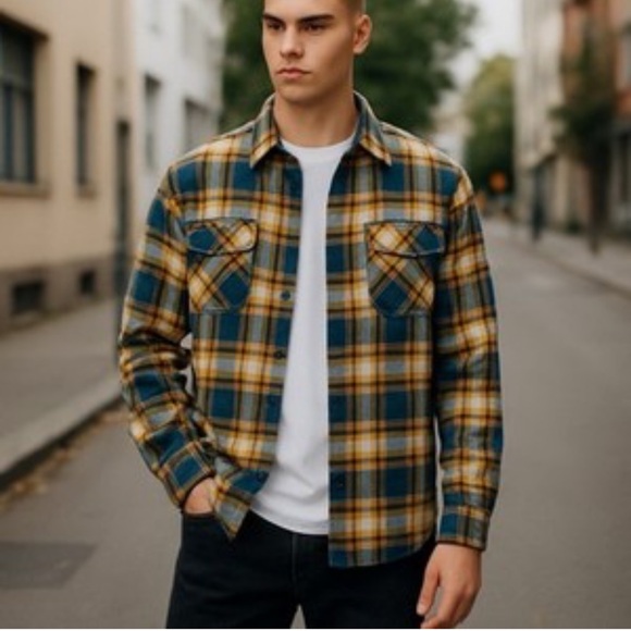 Outerknown Yellow and Blue Plaid Shirt - Picture 16 of 16